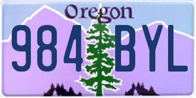 OR license plate 984BYL