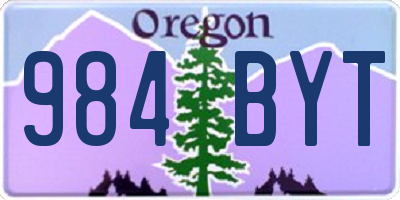 OR license plate 984BYT