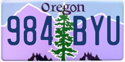 OR license plate 984BYU