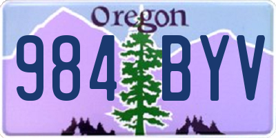 OR license plate 984BYV