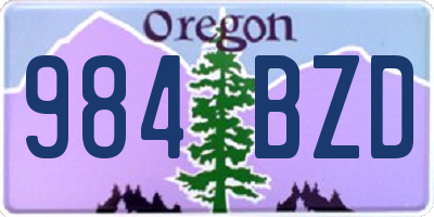 OR license plate 984BZD