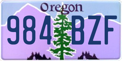 OR license plate 984BZF