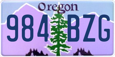 OR license plate 984BZG