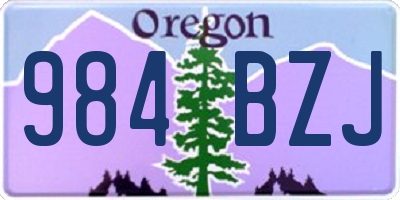 OR license plate 984BZJ
