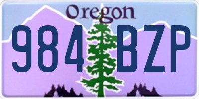 OR license plate 984BZP
