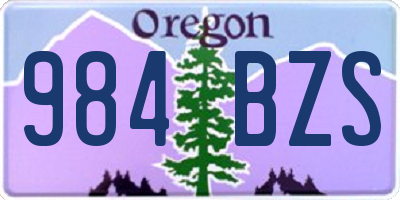 OR license plate 984BZS