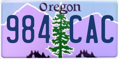OR license plate 984CAC