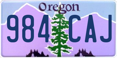 OR license plate 984CAJ