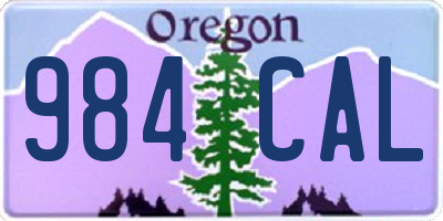OR license plate 984CAL