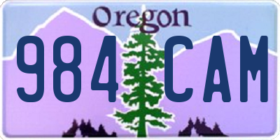 OR license plate 984CAM