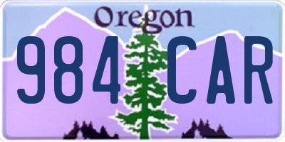 OR license plate 984CAR