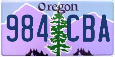 OR license plate 984CBA