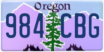 OR license plate 984CBG