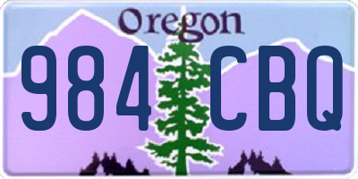 OR license plate 984CBQ