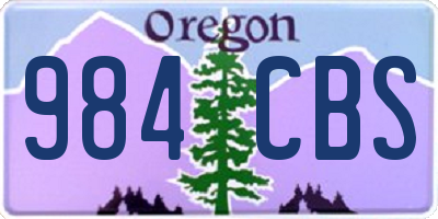 OR license plate 984CBS