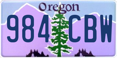 OR license plate 984CBW