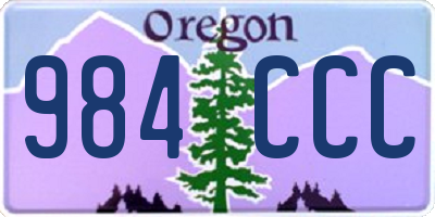 OR license plate 984CCC