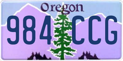 OR license plate 984CCG
