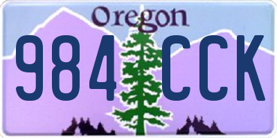 OR license plate 984CCK