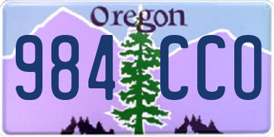 OR license plate 984CCO