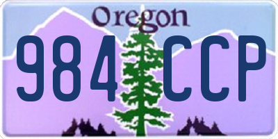 OR license plate 984CCP