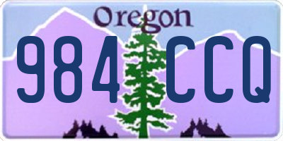 OR license plate 984CCQ