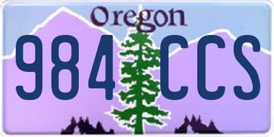 OR license plate 984CCS