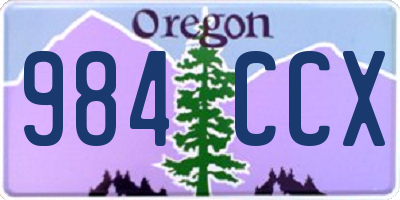 OR license plate 984CCX