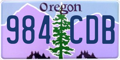 OR license plate 984CDB