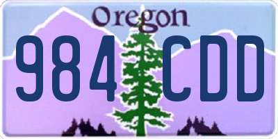 OR license plate 984CDD