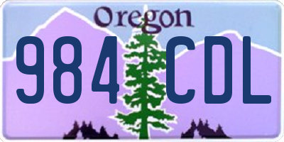 OR license plate 984CDL