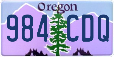 OR license plate 984CDQ
