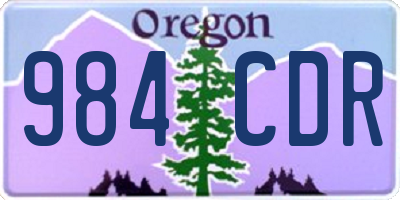 OR license plate 984CDR