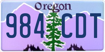 OR license plate 984CDT