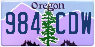 OR license plate 984CDW