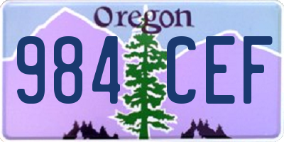 OR license plate 984CEF