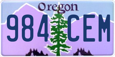 OR license plate 984CEM