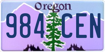 OR license plate 984CEN