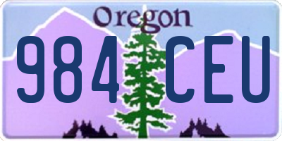 OR license plate 984CEU