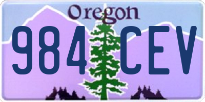 OR license plate 984CEV