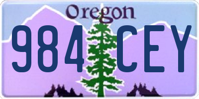 OR license plate 984CEY
