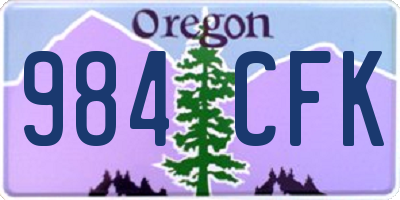 OR license plate 984CFK