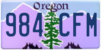 OR license plate 984CFM