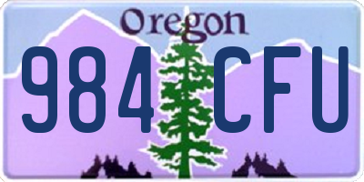 OR license plate 984CFU