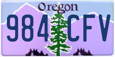 OR license plate 984CFV