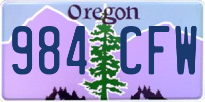 OR license plate 984CFW
