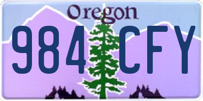 OR license plate 984CFY