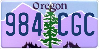 OR license plate 984CGC