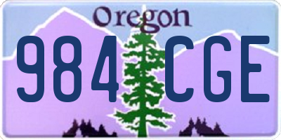 OR license plate 984CGE
