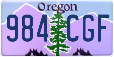 OR license plate 984CGF